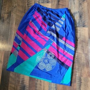 80s 90s colorblock windbreaker skirt 14‎